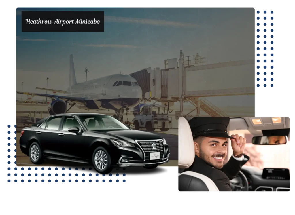 Heathrow airport minicabs about us bg showing airport and chauffeur service